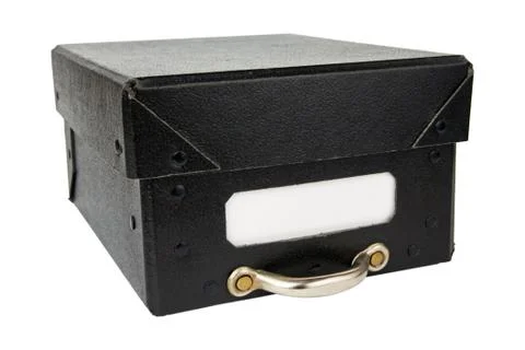 Black archive box Stock Photos