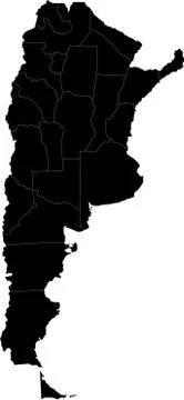 Black argentina map Stock Illustration