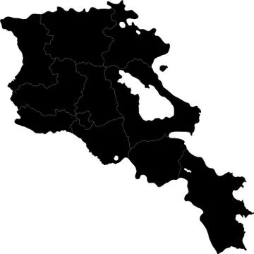 Black Armenia map Stock Illustration