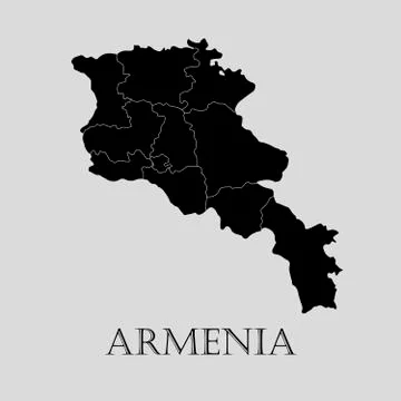 Black Armenia map - vector illustration Stock Illustration
