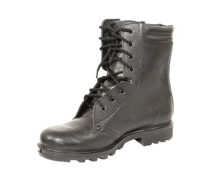Black army boot Stock Photos