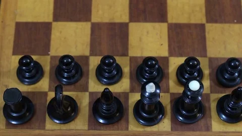 Black army on the chessboard Stock Footage 77278830