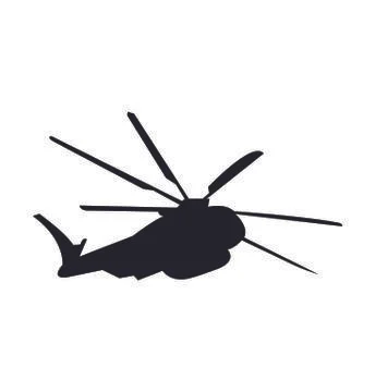 Black army helicopter Illustrazione stock