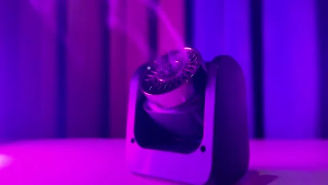 Black Aroma Diffuser Emitting Mist Purple Lighting Stock Footage 346287938