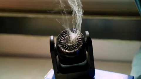Black Aroma Diffuser Emitting Mist Stock Footage 346288046