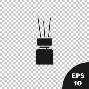 Black Aroma diffuser icon isolated on transparent background. Glass jar Illustrazione stock