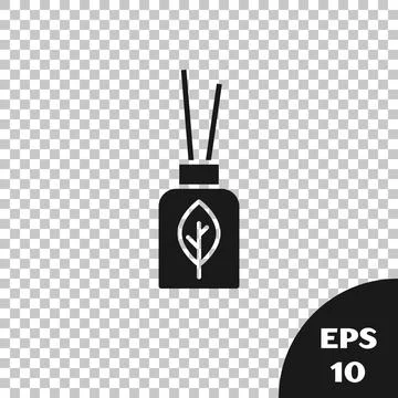 Black Aroma diffuser icon isolated on transparent background. Glass jar Illustrazione stock