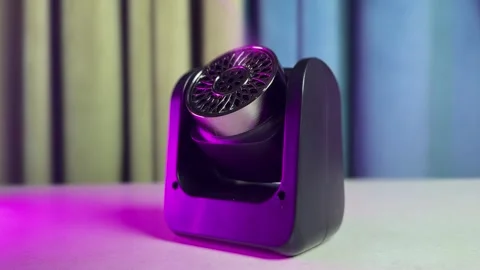 Black Aroma Diffuser Under Purple Studio Lighting Stock Footage 346287956