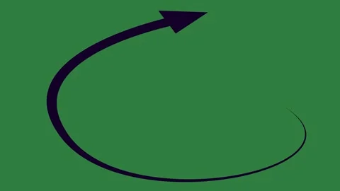With black arrow and an pointing to the left up circle in middle cartoonish Stock Footage 336050295