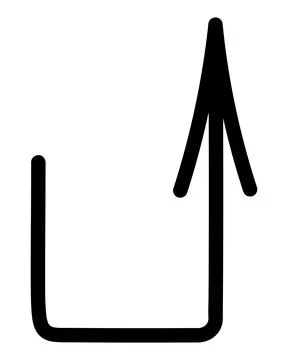 Black arrow bent at right angle to the right and up. Vector illustration. イラスト素材