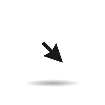 Black arrow black web icon, fine line illustration for mobile app Stock Illustration