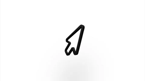 Black arrow cursor icon flipping, rotation. Elegant 3d realistic light render Stockbeeldmateriaal 159822509