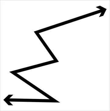 Black Arrow. Double-sided arrow. Vector illustration. It is directed in Stock Illustration