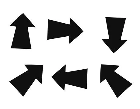 Black arrow flat collection vector illustration Stock Illustration