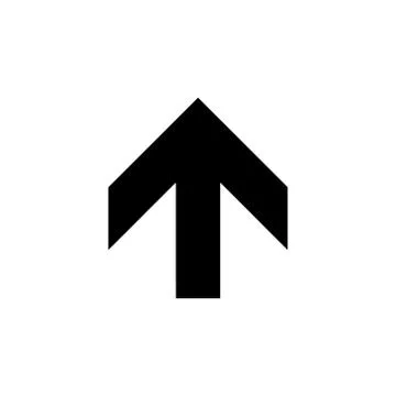 Up black arrow flat vector icon Stock Illustration