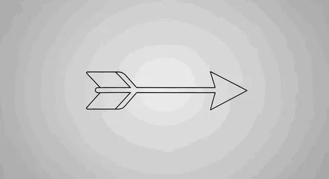 Black arrow icon on grey target background 스톡 일러스트