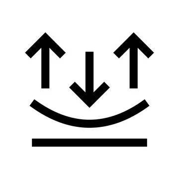 Black arrow icon indicating upward and downward movement on transparent Stock Illustration