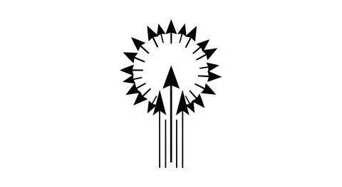 Black arrow icon with multiple arrows Stock Illustration