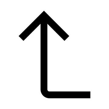 Black arrow icon pointing up isolated on a transparent background Stockillustratie