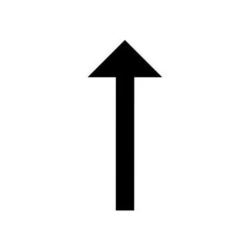 Black arrow icon pointing up isolated on a transparent background Stock Illustration