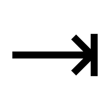 Black arrow icon pointing right isolated on a transparent background Stock Illustration