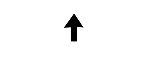 Black arrow icon pointing up on white bk. Vidéo 331898909
