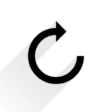 Black arrow icon refresh sign on white background Illustrazione stock