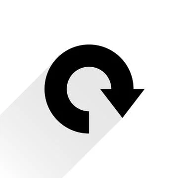 Black arrow icon refresh sign on white background Stock-Illustration
