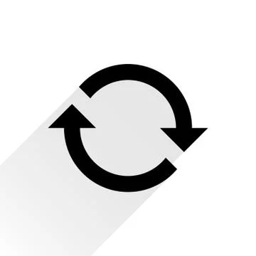 Black arrow icon repeat sign on white background Stock Illustration