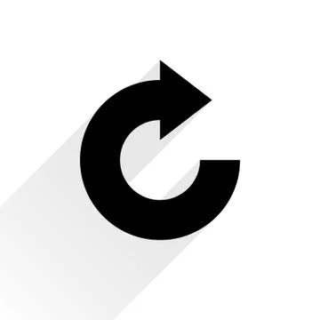 Black arrow icon repeat sign on white background Stock Illustration
