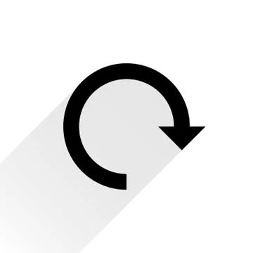 Black arrow icon repeat sign on white background Stock Illustration
