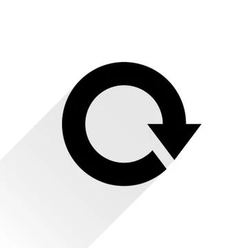 Black arrow icon repeat sign on white background 스톡 일러스트