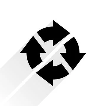 Black arrow icon repeat sign on white background Stock Illustration