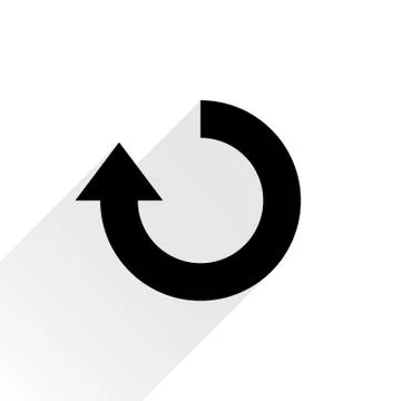 Black arrow icon repeat sign on white background Stock Illustration