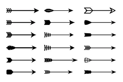 Black arrow icon on white background isolated Illustrazione stock