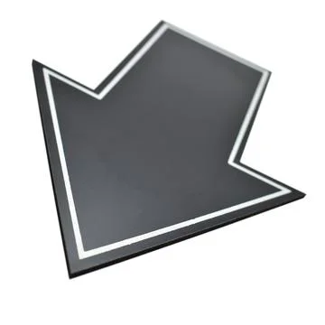 Black arrow left down isolated on white background Stockfoto's