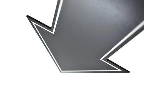 Black arrow left down isolated on white background Stock Photos