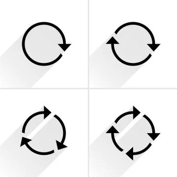 Black arrow loop, refresh, reload, rotation icon Stock Illustration
