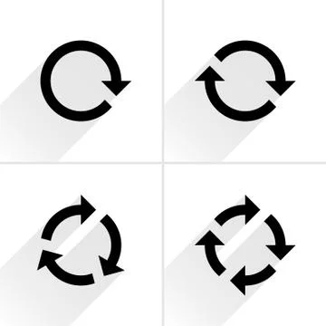 Black arrow loop, refresh, reload, rotation icon Stock Illustration