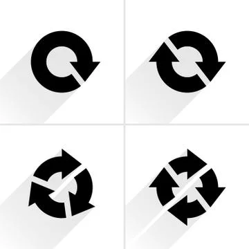 Black arrow loop, refresh, reload, rotation icon Stock Illustration
