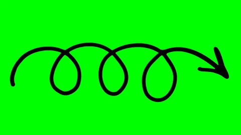 Black arrow with loops green Video stock 236353893