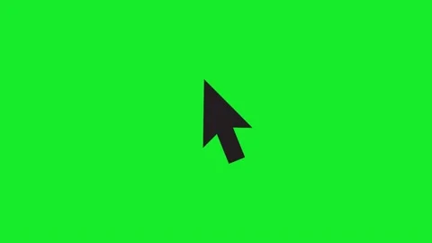 Black arrow as mouse pointer click circle symbol with spark on green screen Stock Footage 233658798