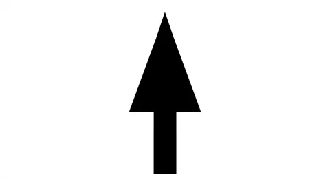 Black arrow moving across 2d looped animated video2 Stock Footage 318166363