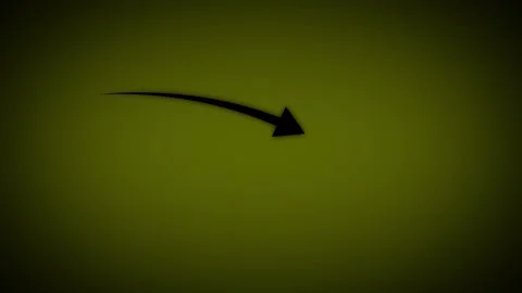 Black arrow moving across olive green gradient background illustrating dire.. Stock Footage 341229120