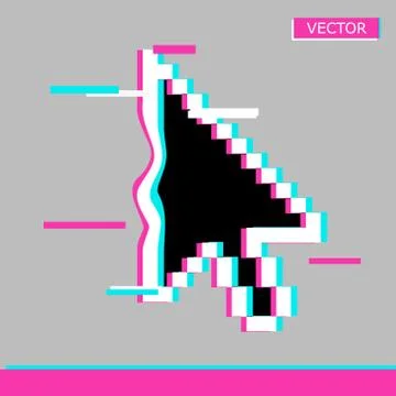 Black arrow pixel cursor icon sign vector illustration Stock Illustration