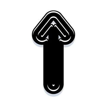 Black arrow pointer up direction symbol Stock Illustration