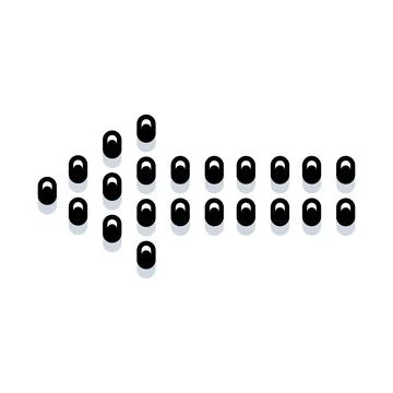 Black arrow pointer icon indicating left direction Stock Illustration