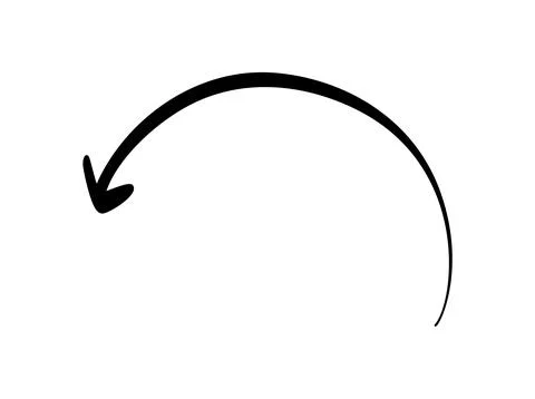 Black arrow pointing down following a curved path Stock Illustration