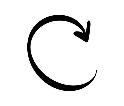 Black arrow pointing down following a curved path Stock Illustration