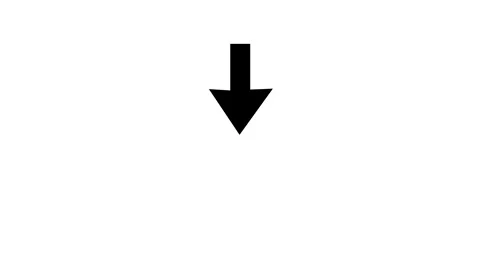 Black arrow pointing down on white. 動画素材 331898914
